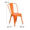 Flash Furniture Orange Metal Stack Chair with Teak Poly Resin Seat CH-31230-OR-PL1T-GG - alternate 10